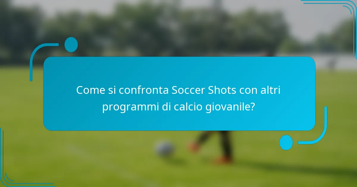 Come si confronta Soccer Shots con altri programmi di calcio giovanile?