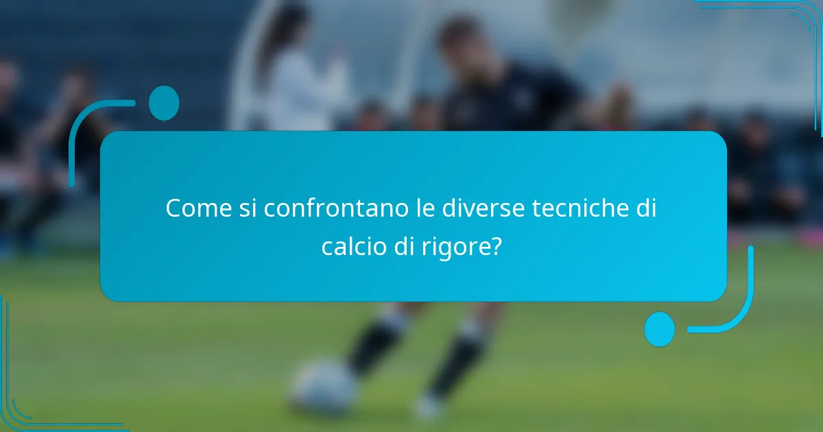Come si confrontano le diverse tecniche di calcio di rigore?